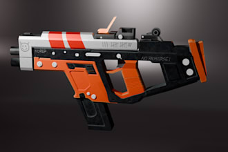 create 3d weapon and 3d gun model for games and apps