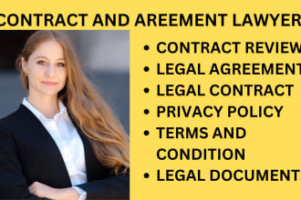 be a lawyer to write legal privacy policy, contract and agreement, terms of use