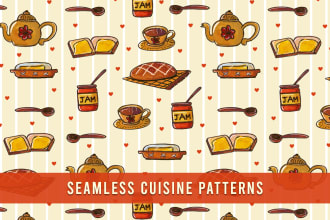 design the food, fruit, cuisine patterns