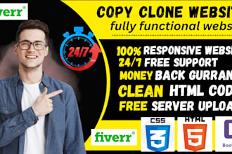 create, copy clone website in HTML CSS bootstrap