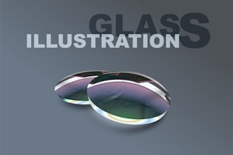 create vector glass translucent object illustrations
