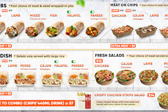 create full digital menu animated and static