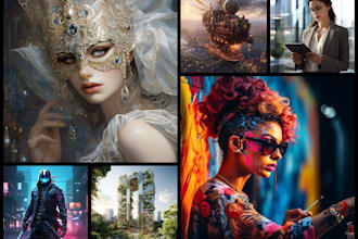 create ai image, ai concept art, ai character, and illustrations
