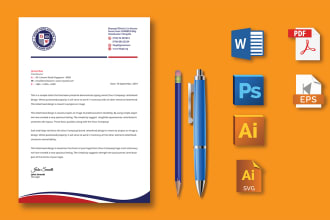 design professional letterhead and stationery in editable word format