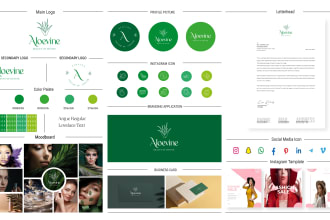 do minimalist timeless organic hand drawn logo and social media branding kit