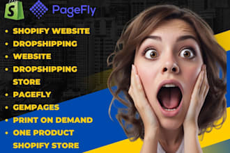 create shopify one product store, product landing page using pagefly or gempages