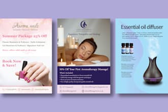 design unique, print ready posters, flyers, postcards, leaflets