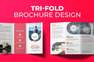 design  trifold brochure, print design or annual report