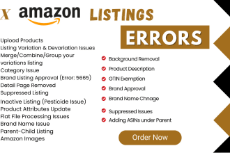 fix amazon product listing issues, variation issues, flat file errors