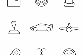 design vector custom icons in line art style