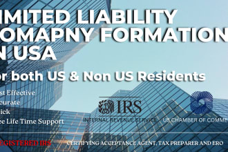 register llc for any state of USA company formation with ein both US non US