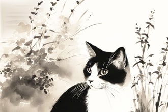 make an awesome asian style sumi e painting