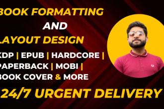 do formatting designing of book, report, cover page, pdf, print book, ebook