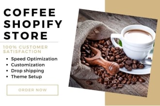 design coffee store coffee shopify store branded coffee website coffee shopify