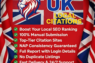 build top 350 UK SEO local citation providing link building