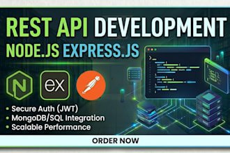 do api development using node js express js for your backend