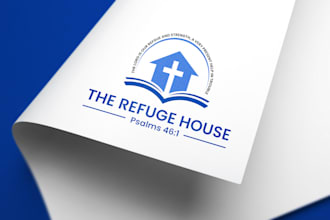 do religious church catholic christian bible cross and jesus logo design