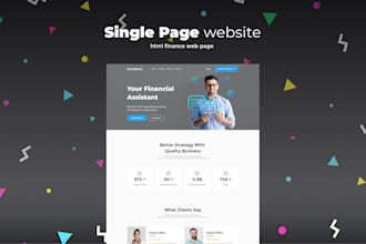 create a single page website or landing page