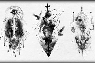create unique custom geometric tattoo design