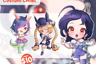 draw cute chibi anime art for any purposes