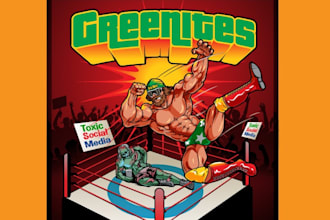 design awesome strange wrestling club logo