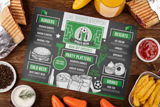 do restaurant menu, spa menu, beauty salon price list, sell sheet, and much more