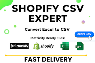 convert excel or vendor file to shopify csv or matrixify import format