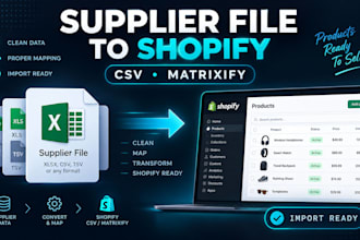 convert supplier or vendor files to shopify CSV or matrixify