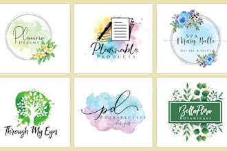 do watercolor signature custom business logo