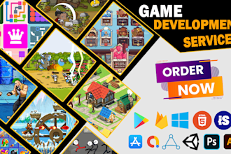 design and develop 2d 3d unity games for android ios HTML 5 and PC
