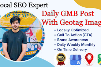 boost your google my business with 30 gmb posts including geotag image and SEO