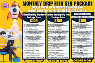 complete monthly SEO service off page boost rankings