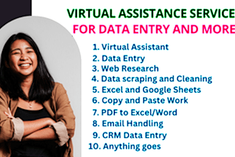 be your reliable virtual assistant for data entry