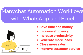 do manychat automation of workflows with whatsapp and excel