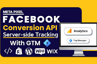 setup meta facebook pixel and conversion API, ga4 ecommerce tracking by GTM