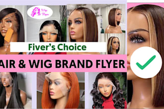 design eye catching flyers for your hair and wig brand