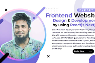 design website using reactjs nextjs for frontend development