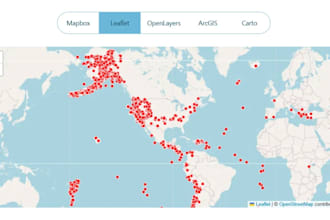 web map using leaflet js, mapbox, openlayers