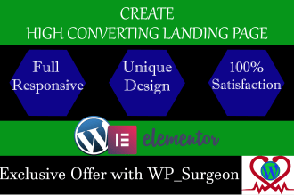 create modern wordpress landing page design
