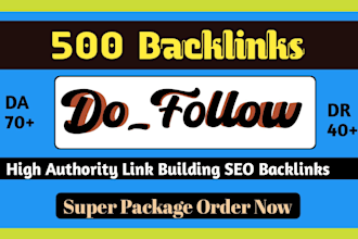 do 200 high da dofollow link building SEO backlinks
