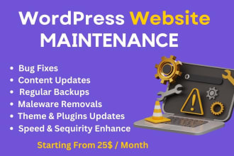 be your wordpress website manager for wordpress website maintenance and support