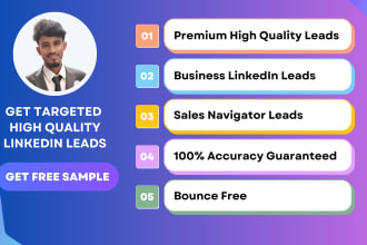 provide ideal b2b targeted business leads from linkedin sales navigator