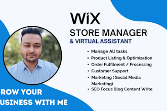 be your wix store manager, wix store assistant, wix va