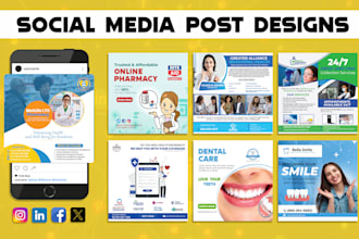 design facebook and instagram social media posts ads covers carousel eflyer