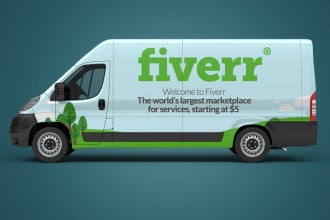 put your logo on 3d truck, van, car, or vehicle wrap design