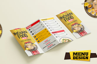 design professional editable menu designs for food and restaurant