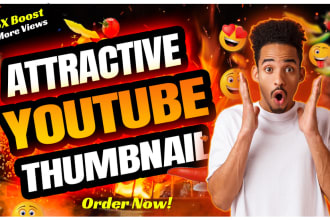 design amazing youtube thumbnail design HD quality attractive views