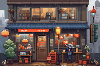 do pixel art illustrations in 8, 16 and 32 bits