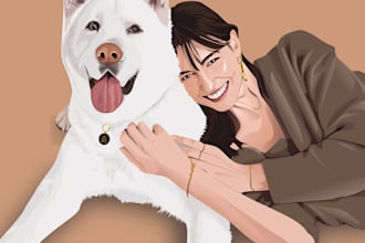 draw your pet to be cartoon vector