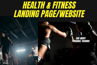 build health and fitness landing page, gym, website, health and fitness website